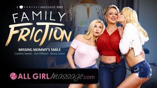 Leszbikus mostoha lányok masszírozzák a milf anyuci nagy mellét!