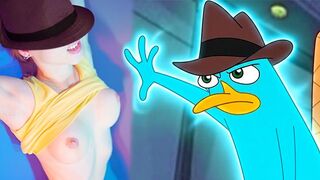 Perry a platypus elönti a seggét cum-mal Dr. Doofenshmirtz-ben